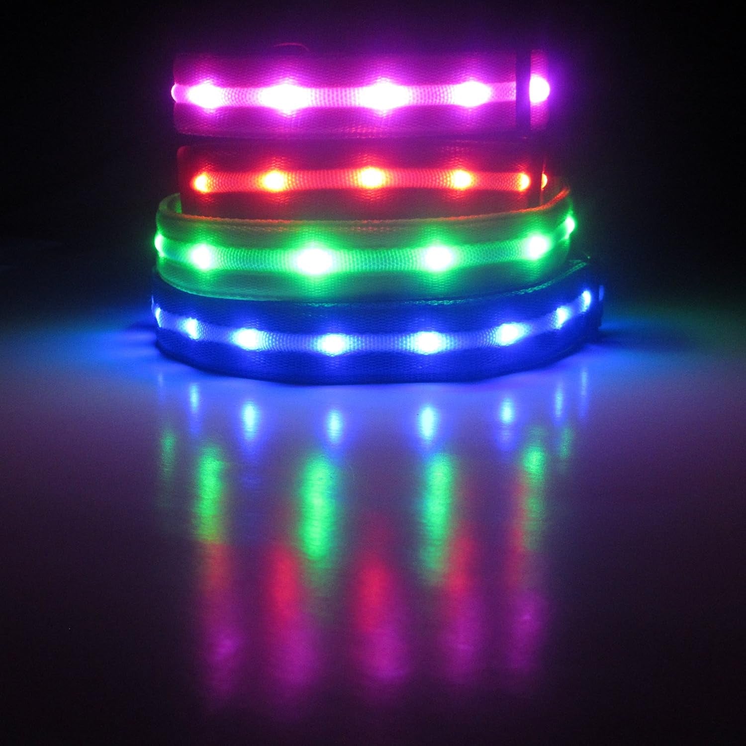 Light up LED Dog Leash - 1,000 Feet Visibility - USB Rechargeable, Waterproof, Glow in Dark - 4 Foot, Purple